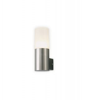 Upward Lighting Cylinder Wall Lamp, 10W LED IP44, 4000K, Stainless Steel , Frosted Polycarbonate Diffuser - 1