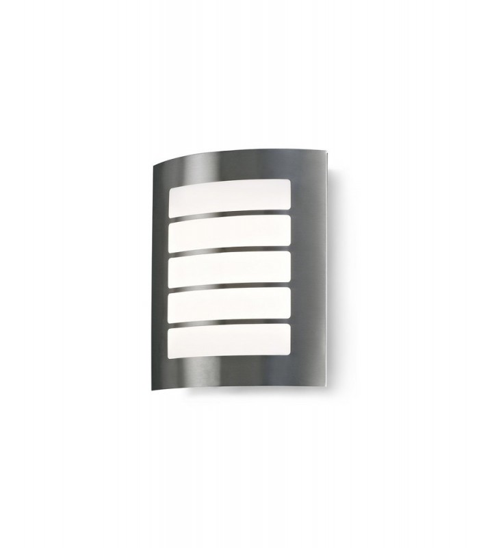Flush Wall Lamp 216mm x 178mm with Rectangular Slot Cover, 14W LED IP44, 4000K, Stainless Steel , Frosted Polycarbonate Diffuser