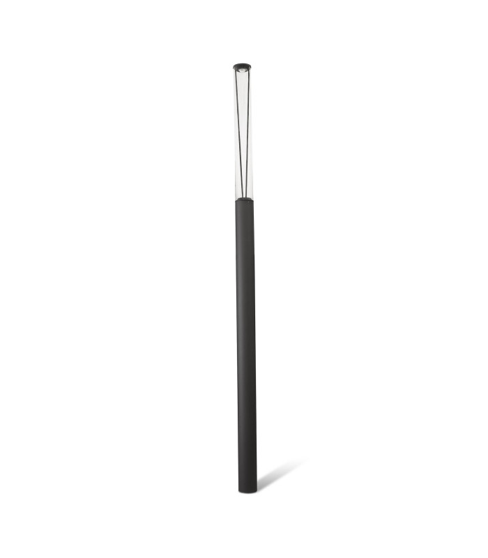 Rush LED Outdoor Bollard 370Cm Dark Grey Pole Lamp 2700K 360º Dali Dimmable IP65