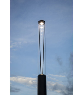 Rush LED Outdoor Bollard 370Cm Dark Grey Pole Lamp 2700K 180º IP65