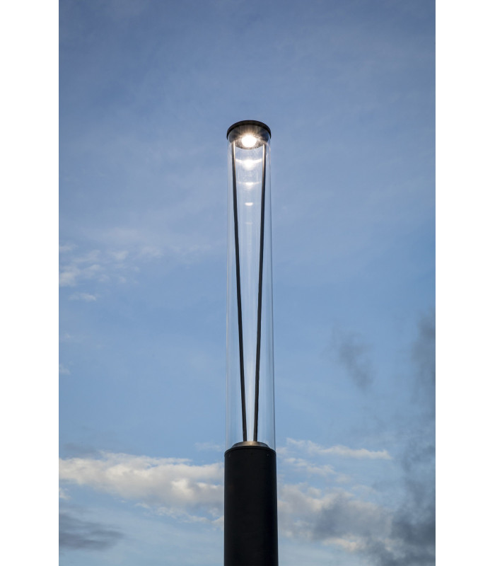 Rush LED Outdoor Bollard 370Cm Dark Grey Pole Lamp 2700K 180º IP65