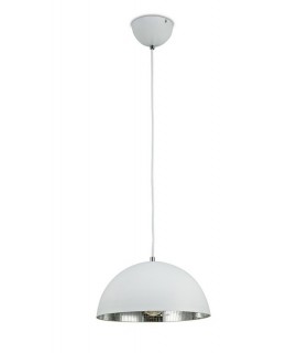 Dome Ceiling Pendant E27, Matt White, Mirror Mosaic Inner - 1