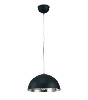 Dome Ceiling Pendant E27, Matt Black, Mirror Mosaic Inner - 1