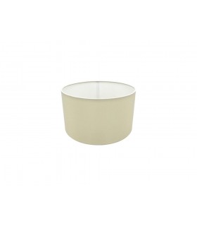 Round Cylinder, 300 x 170mm Faux Silk Fabric Shade, Ivory Pearl, White Laminate - 1