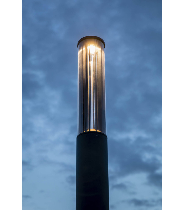 Screen LED Outdoor Bollard 310Cm Dark Grey Pole Lamp 2700K 360º IP65