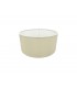 Round Cylinder, 400 x 180mm Faux Silk Fabric Shade, Ivory Pearl, White Laminate - 1