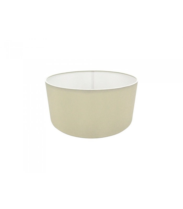 Round Cylinder, 400 x 180mm Faux Silk Fabric Shade, Ivory Pearl, White Laminate - 1