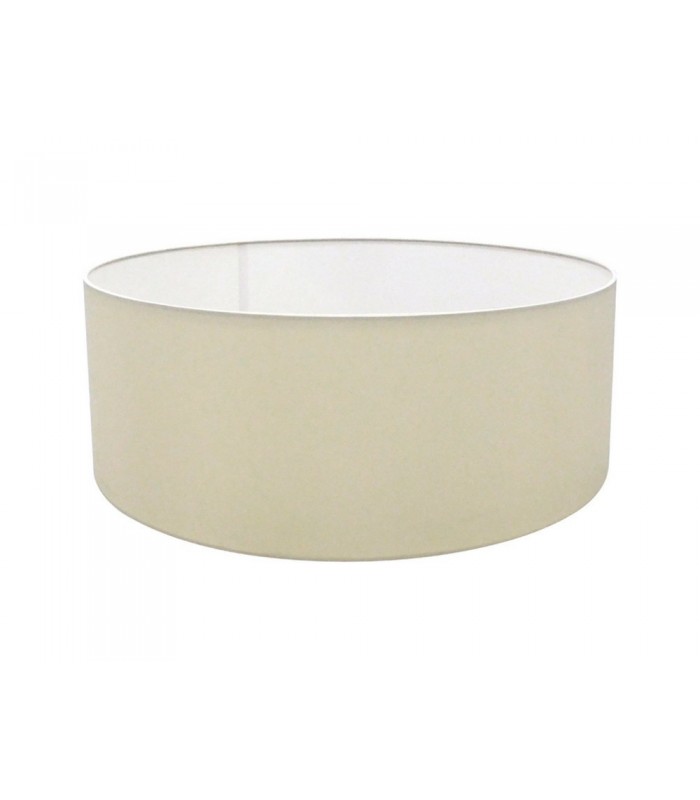 Round Cylinder, 600 x 220mm Faux Silk Fabric Shade, Ivory Pearl, White Laminate - 1