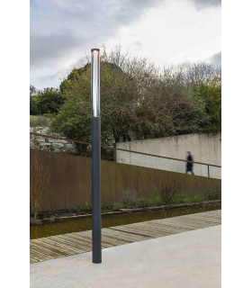 Screen LED Outdoor Bollard 370Cm Dark Grey Pole Lamp 2700K 360º IP65