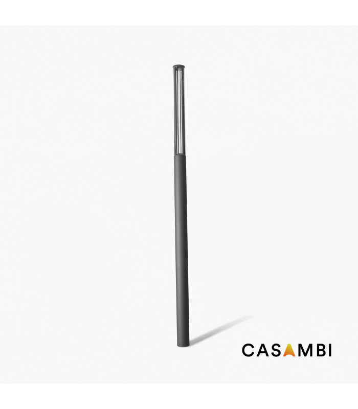 Screen LED Outdoor Bollard 370Cm Dark Grey Pole Lamp 2700K 360º Wide Casambi Dimmable IP65