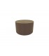 Round Cylinder, 300 x 170mm Dual Faux Silk Fabric Shade, Raw Cocoa, Grecian Bronze - 1