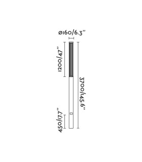 Screen LED Outdoor Bollard 370Cm Dark Grey Pole Lamp 3000K 360º Wide Dali Dimmable IP65