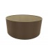 Round Cylinder, 600 x 220mm Dual Faux Silk Fabric Shade, Raw Cocoa, Grecian Bronze - 1