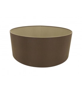 Round Cylinder, 600 x 220mm Dual Faux Silk Fabric Shade, Raw Cocoa, Grecian Bronze - 1