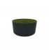 Round Cylinder, 400 x 180mm Dual Faux Silk Fabric Shade, Midnight Black, Green Olive - 1