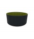 Round Cylinder, 500 x 200mm Dual Faux Silk Fabric Shade, Midnight Black, Green Olive - 1