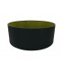 Round Cylinder, 600 x 220mm Dual Faux Silk Fabric Shade, Midnight Black, Green Olive - 1