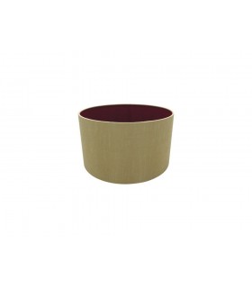 Round Cylinder, 300 x 170mm Dual Faux Silk Fabric Shade, Antique Gold, Ruby - 1