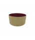 Round Cylinder, 400 x 180mm Dual Faux Silk Fabric Shade, Antique Gold, Ruby - 1