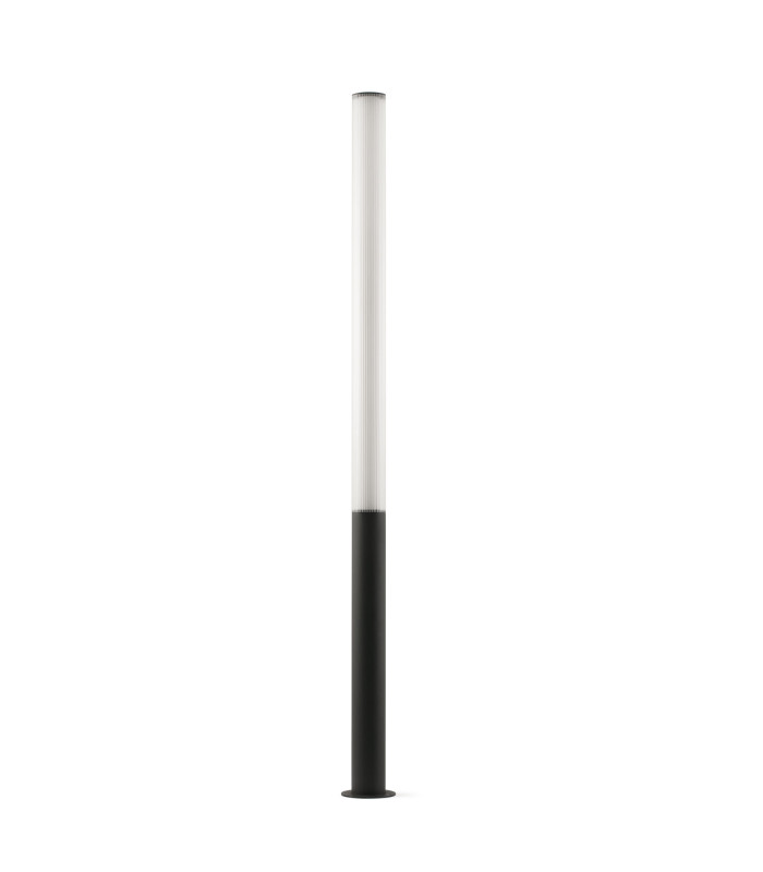 Tura 200Cm LED Outdoor Bollard Dark Grey IP65 3000K