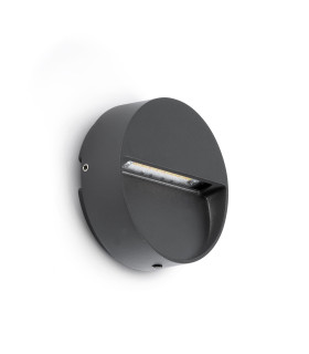 Dune Round LED Outdoor Flush Wall Lamp Dark Grey IP65 CCT 2200-4000K