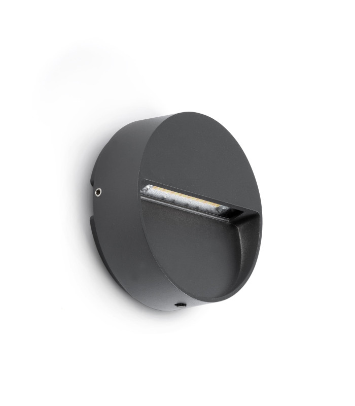 Dune Round LED Outdoor Flush Wall Lamp Dark Grey IP65 CCT 2200-4000K