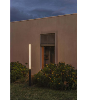 Tura 200Cm LED Outdoor Bollard Dark Grey IP65 3000K