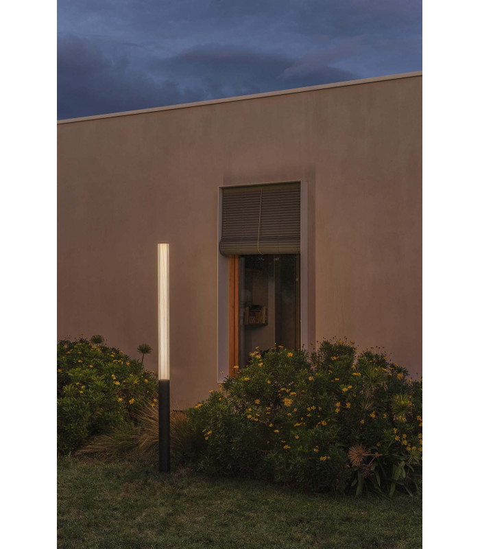 Tura 200Cm LED Outdoor Bollard Dark Grey IP65 3000K