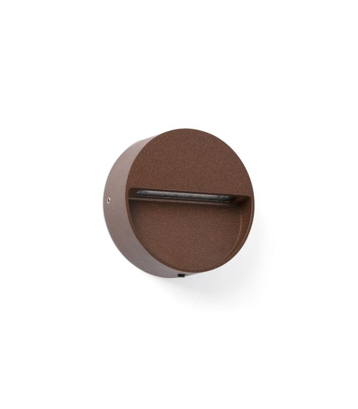 Dune Round LED Outdoor Flush Wall Lamp Rust Brown IP65 CCT 2200-4000K