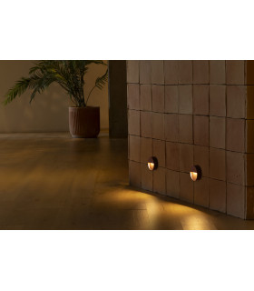 Dune Round LED Outdoor Flush Wall Lamp Rust Brown IP65 CCT 2200-4000K