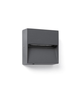 Dune Square LED Outdoor Flush Wall Lamp Dark Grey IP65 CCT 2200-4000K