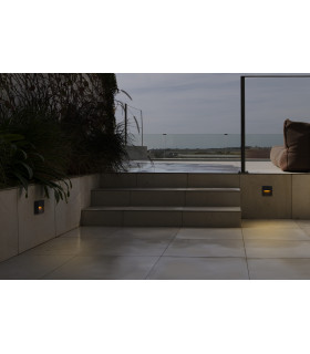 Dune Square LED Outdoor Flush Wall Lamp Dark Grey IP65 CCT 2200-4000K