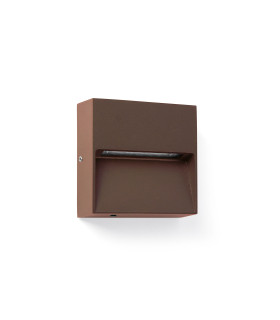 Dune Square LED Outdoor Flush Wall Lamp Rust Brown IP65 CCT 2200-4000K
