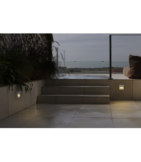 Dune Square LED Outdoor Flush Wall Lamp Matt White IP65 CCT 2200-4000K