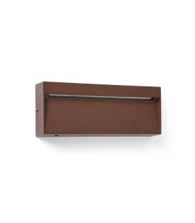 Dune Rectangle LED Outdoor Flush Wall Lamp Rust Brown IP65 CCT 2200-4000K