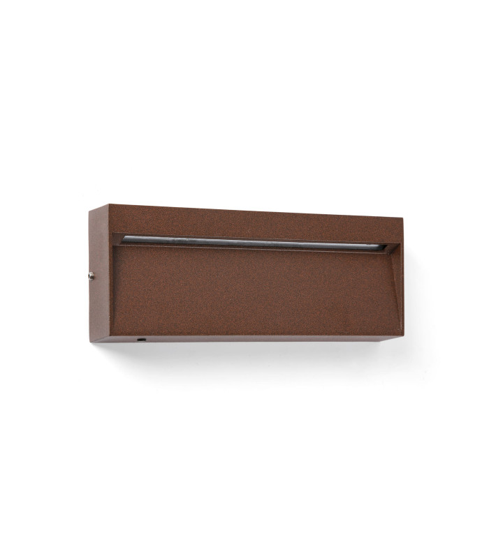Dune Rectangle LED Outdoor Flush Wall Lamp Rust Brown IP65 CCT 2200-4000K