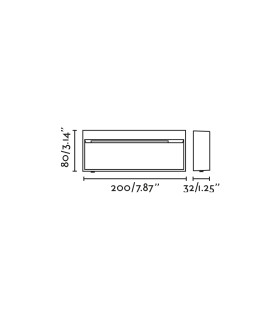 Dune Rectangle LED Outdoor Flush Wall Lamp Dark Grey IP65 CCT 2200-4000K