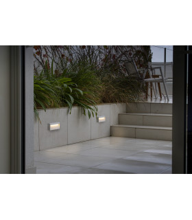 Dune Rectangle LED Outdoor Flush Wall Lamp Matt White IP65 CCT 2200-4000K