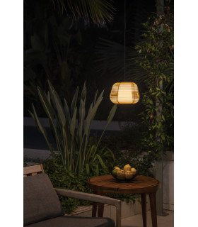 Narita Outdoor Pendant Ceiling Light Beige E27 IP65