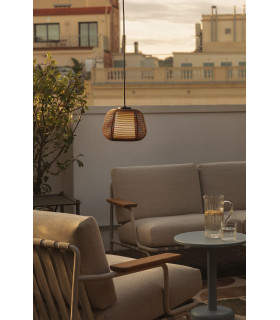 Narita Outdoor Pendant Ceiling Light Rust Brown E27 IP65