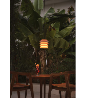 Toba Outdoor Pendant Ceiling Light Beige E27 IP65