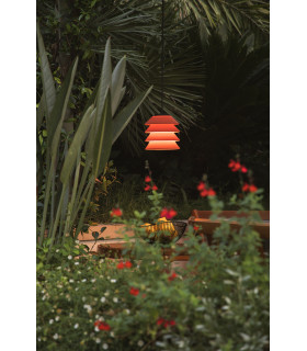Toba Outdoor Pendant Ceiling Light Orange E27 IP65