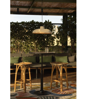Saga Outdoor Pendant Ceiling Light Beige E27 IP65