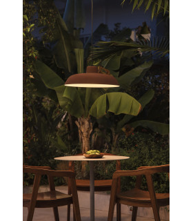 Saga Outdoor Pendant Ceiling Light Rust Brown E27 IP65