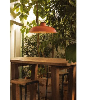 Saga Outdoor Pendant Ceiling Light Orange E27 IP65