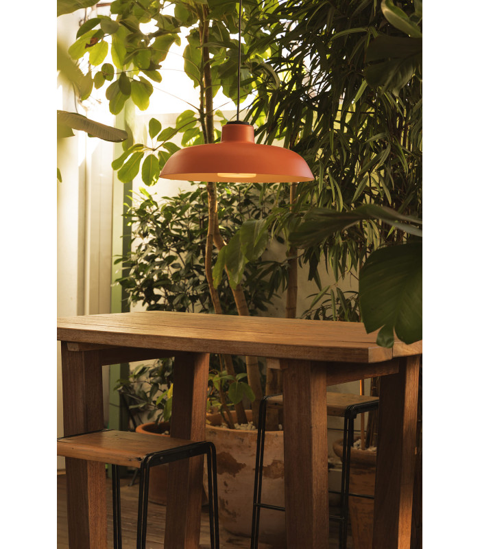 Saga Outdoor Pendant Ceiling Light Orange E27 IP65