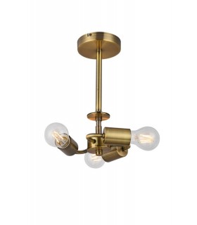 Antique Brass 3 Light E27 Universal Semi Flush Ceiling Fixture, Suitable For A Vast Selection Of Shades - 1