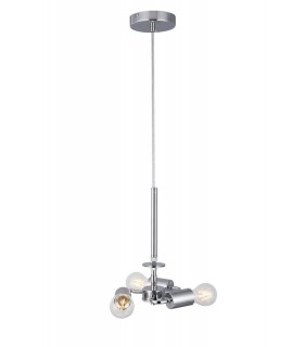 Polished Chrome 3m 3 Light E27 Universal Ceiling Pendant, Suitable For A Vast Selection Of Shades - 1