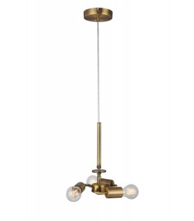 Antique Brass 3m 3 Light E27 Universal Ceiling Pendant, Suitable For A Vast Selection Of Shades - 1