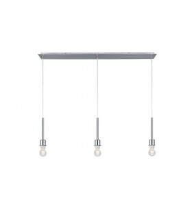 Polished Chrome 3 Light E27 3m Linear Ceiling Pendant, Suitable For A Vast Selection Of Shades - 1